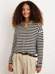 Taylor Striped Cardigan In Cotton Cashmere