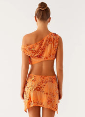 Aletta Sequin Mini Dress - Orange