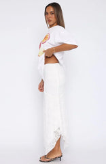 Falling Quick Maxi Skirt White