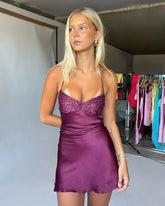 Cute Sheath Spaghetti Straps Purple Short Homecoming Dress with Beading