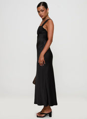 Radioactive Bias Cut Maxi Dress Black