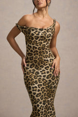 Lita | Leopard Print Twisted Asymmetric Maxi Dress