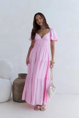 Butterfly Wings Maxi Dress Pink