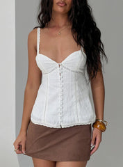 Committed Tie Back Top White
