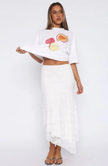 Falling Quick Maxi Skirt White